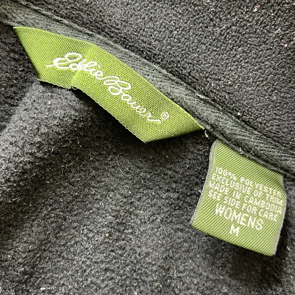 Eddie Bauer Women's Black Quater Zip MicroFleece Pullover - Picture 15 of 16